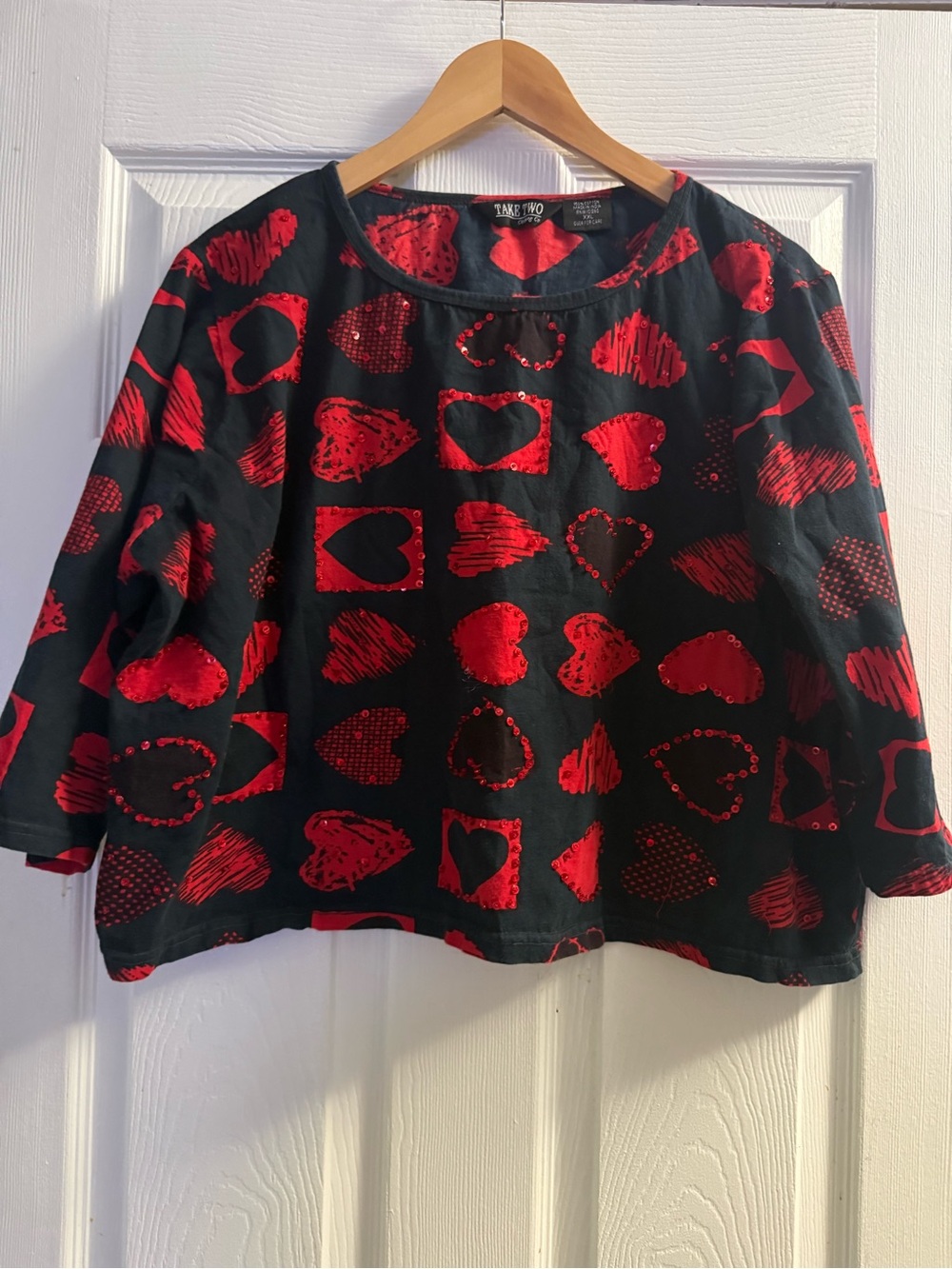 Take Two Sequin Heart Top Size XXL